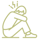 Grafik eines verzweifelten Menschen als Icon