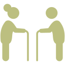 Icon zwei älterer Menschen mit Gehhilfe